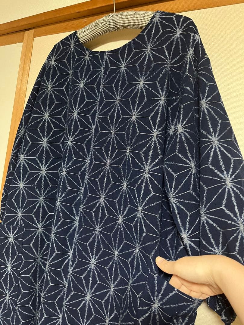 久留米絣のエプロンドレス　2310-6