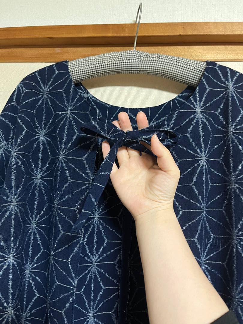 久留米絣のエプロンドレス　2310-6