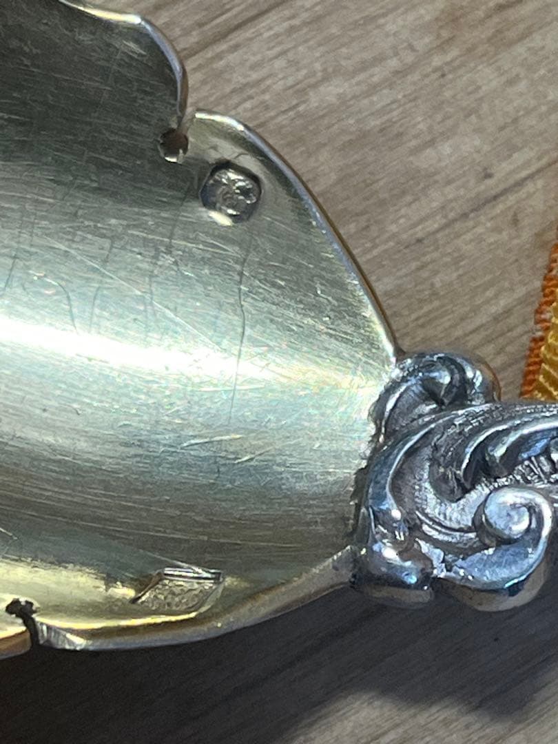 フランスアンティーク すかし　純銀　スプーン