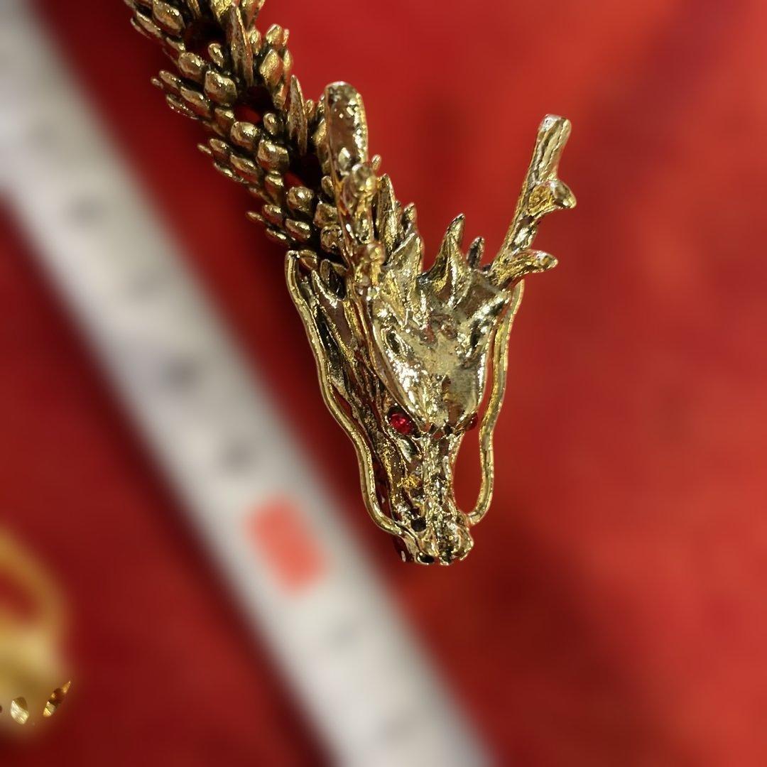 金銀ドラゴンフィギュア 置物2本せ