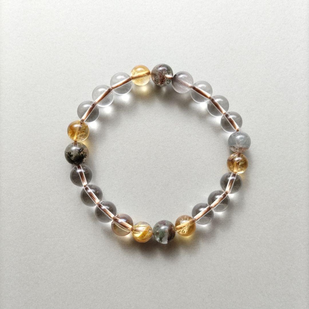 【匿名配送】天然石 ルチル シトリン ガーデン 水晶 ブレスレット