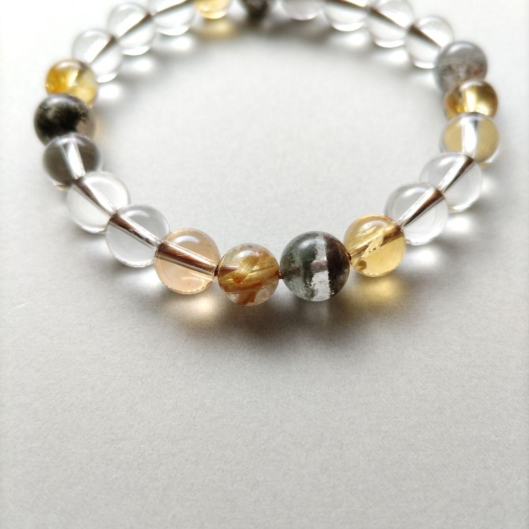 【匿名配送】天然石 ルチル シトリン ガーデン 水晶 ブレスレット
