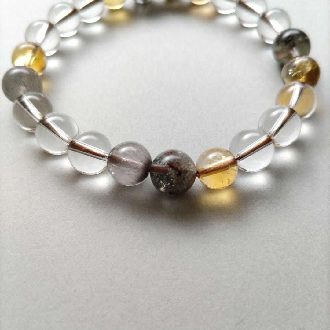 【匿名配送】天然石 ルチル シトリン ガーデン 水晶 ブレスレット