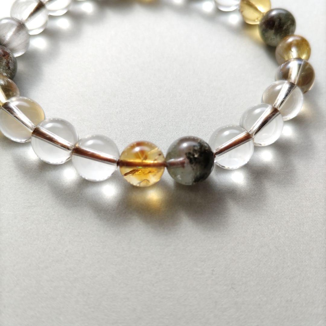 【匿名配送】天然石 ルチル シトリン ガーデン 水晶 ブレスレット