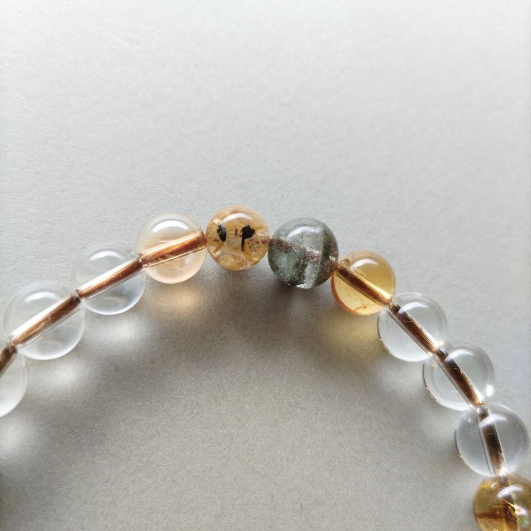 【匿名配送】天然石 ルチル シトリン ガーデン 水晶 ブレスレット