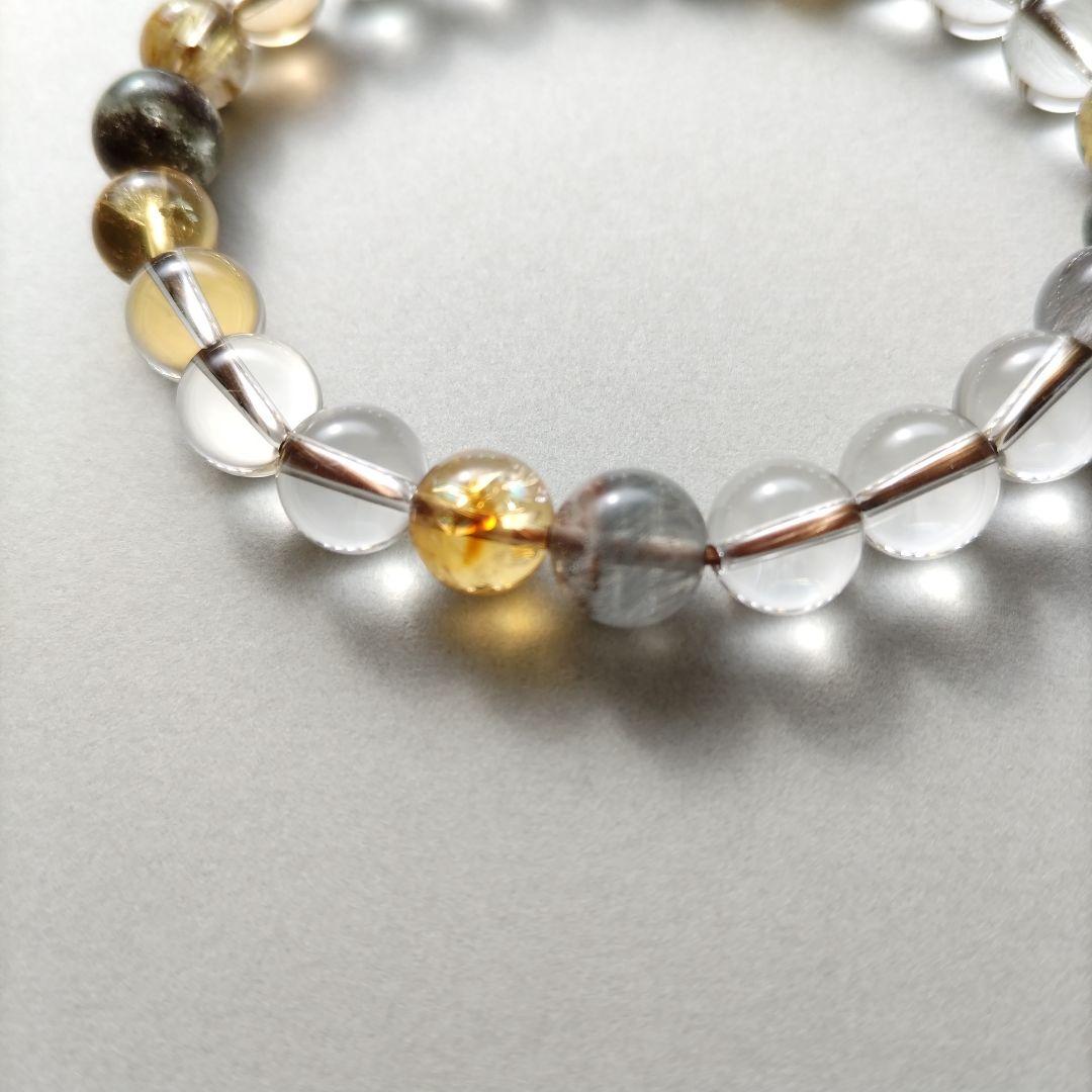 【匿名配送】天然石 ルチル シトリン ガーデン 水晶 ブレスレット