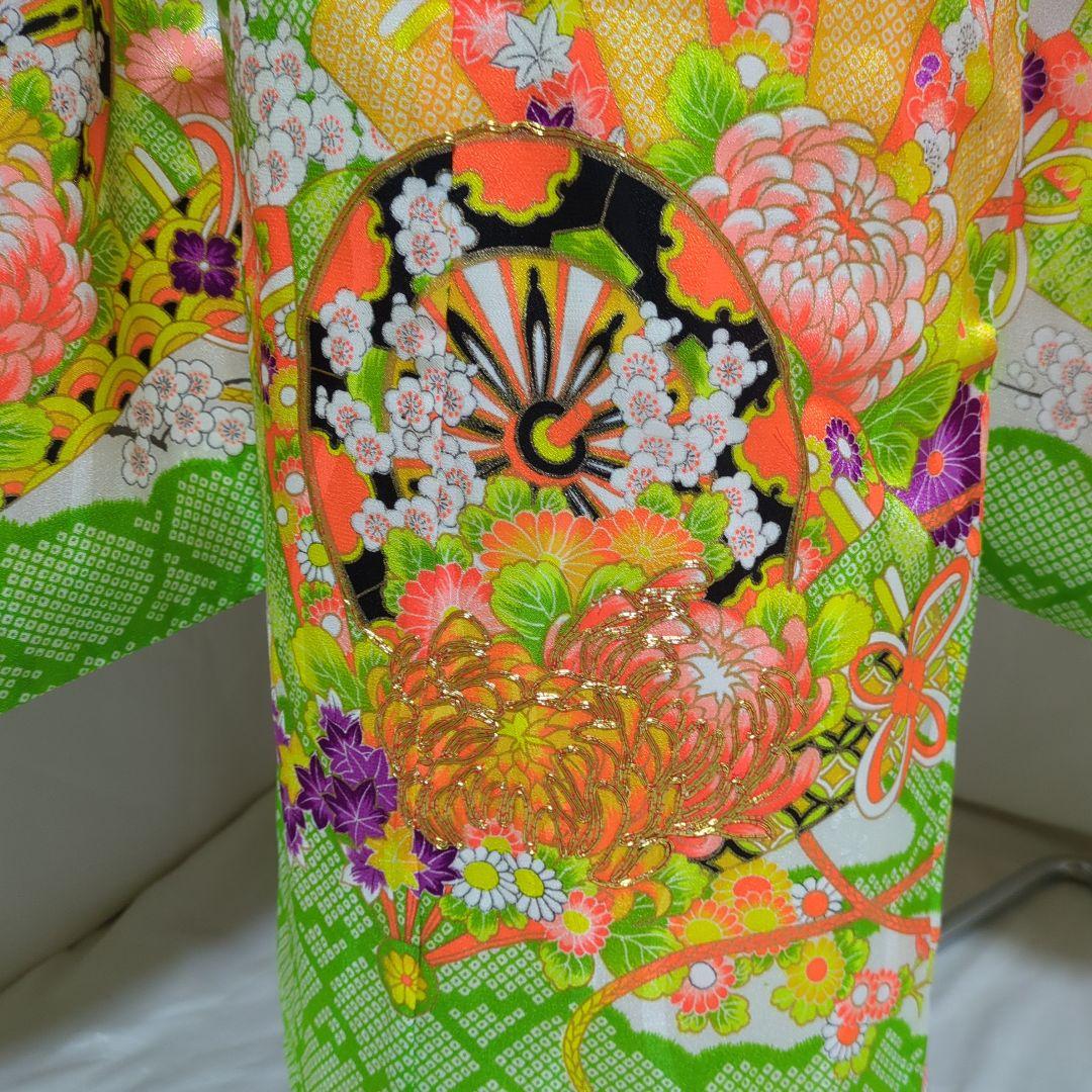 七五三　７歳用 昭和レトロ　鮮やか着物　小物一式付き