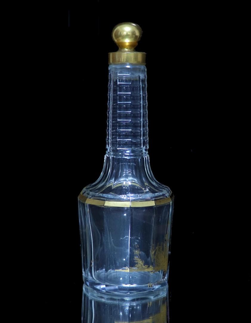 オールド・バカラ 珍品 ルイ15世 マリーレクザンスカ 24金彩多面体大型香水瓶