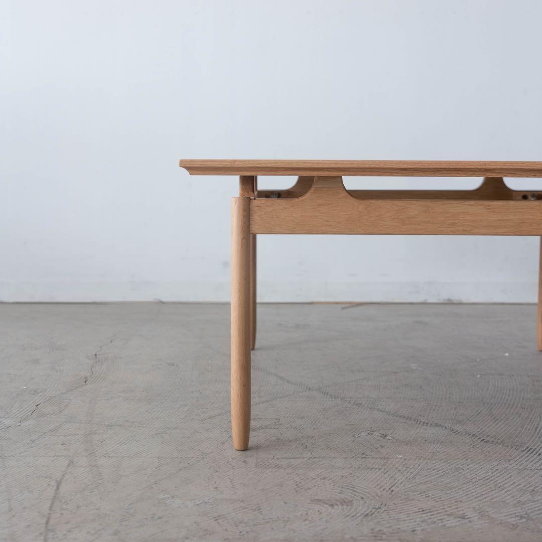 オーク材　正方形　テーブル　ナチュラル　75cm