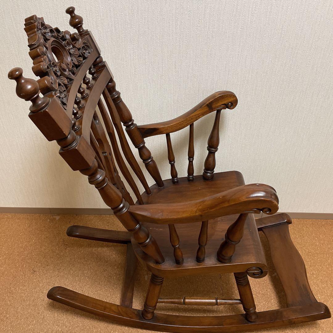[レアサイズ] 子供用 アンティーク調 ロッキングチェア ビンテージ家具