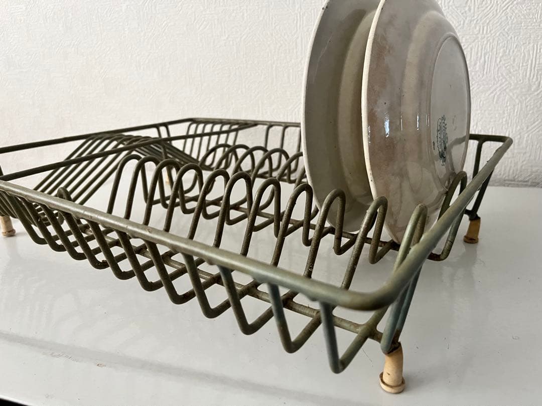 シャビーシック◆レア◆アンティークディッシュラック水切りラック水切りかご