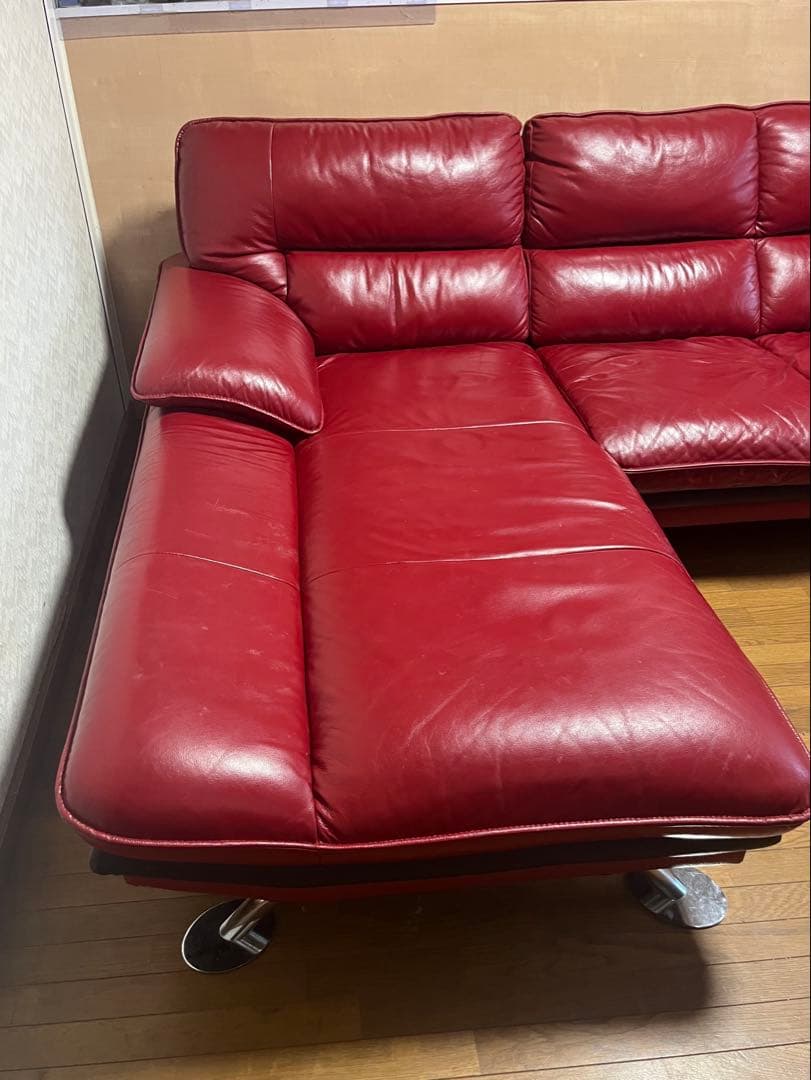 ニトリ　革張り　レザー　Ｌ字ソファー　ゾロ　コーナーソファー　カウチソファー