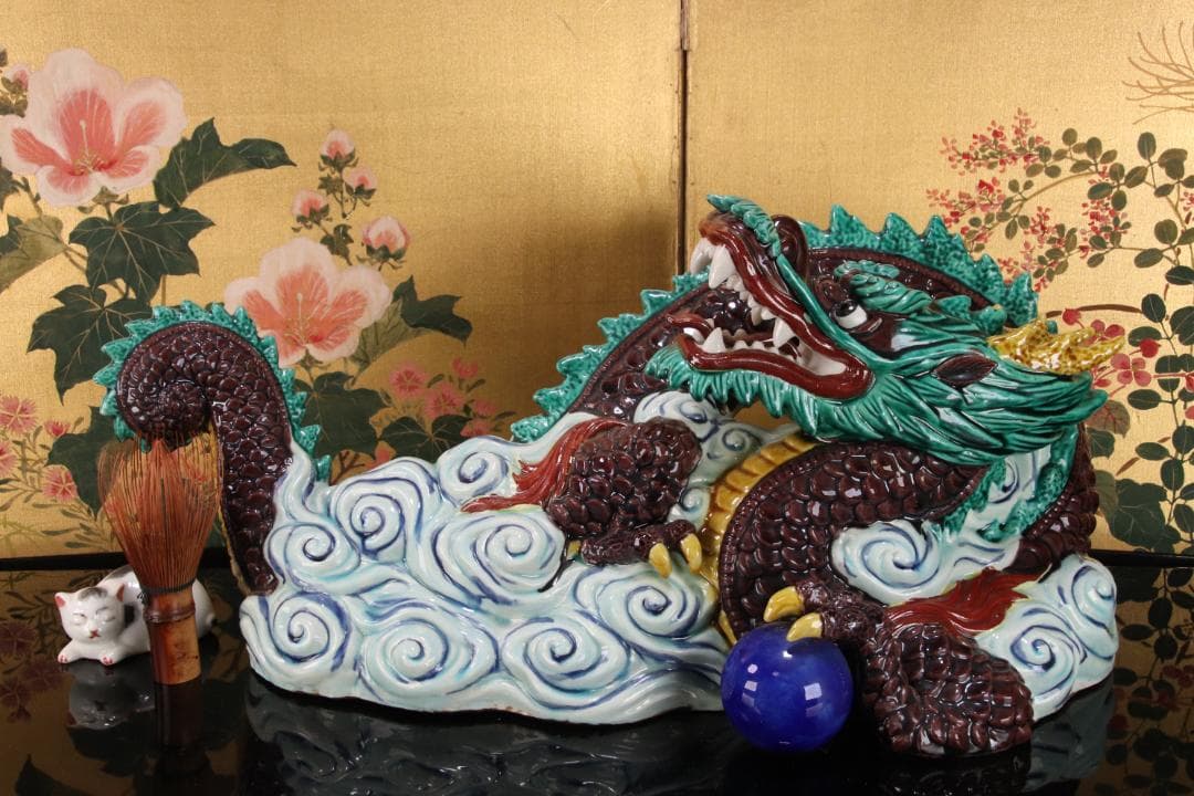 九谷焼 太吉 糠川清章 雲龍 干支 竜 置物 飾物 床飾り BE786 - メルカリ