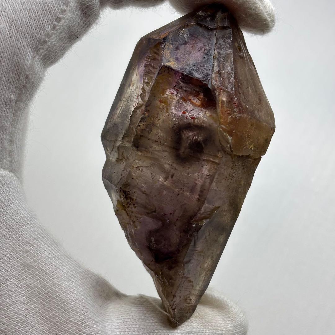 ジンバブエ産 スーパーセブン アメジストエレスチャル 原石85g