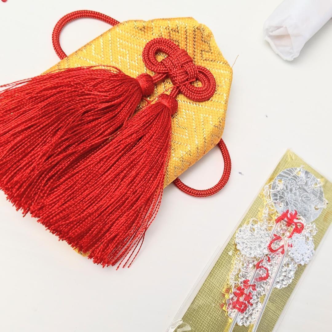 七五三 7歳 四つ身用 作り帯 筥迫セット 白