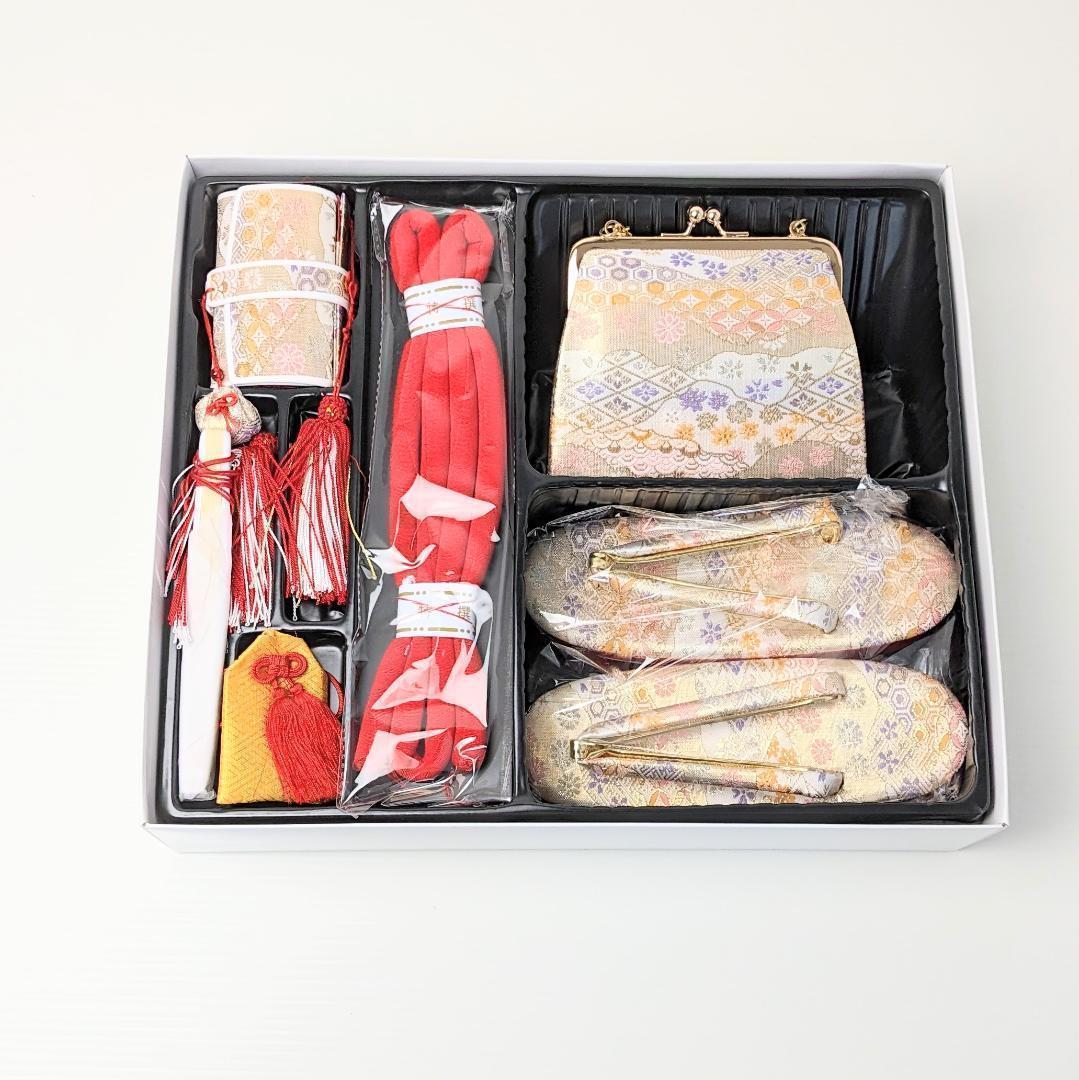 七五三 7歳 四つ身用 作り帯 筥迫セット 白