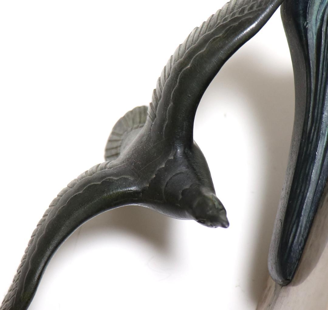 アンティーク1900年頃一点物 大型ブックエンド3kg ペア フランス製大理石台