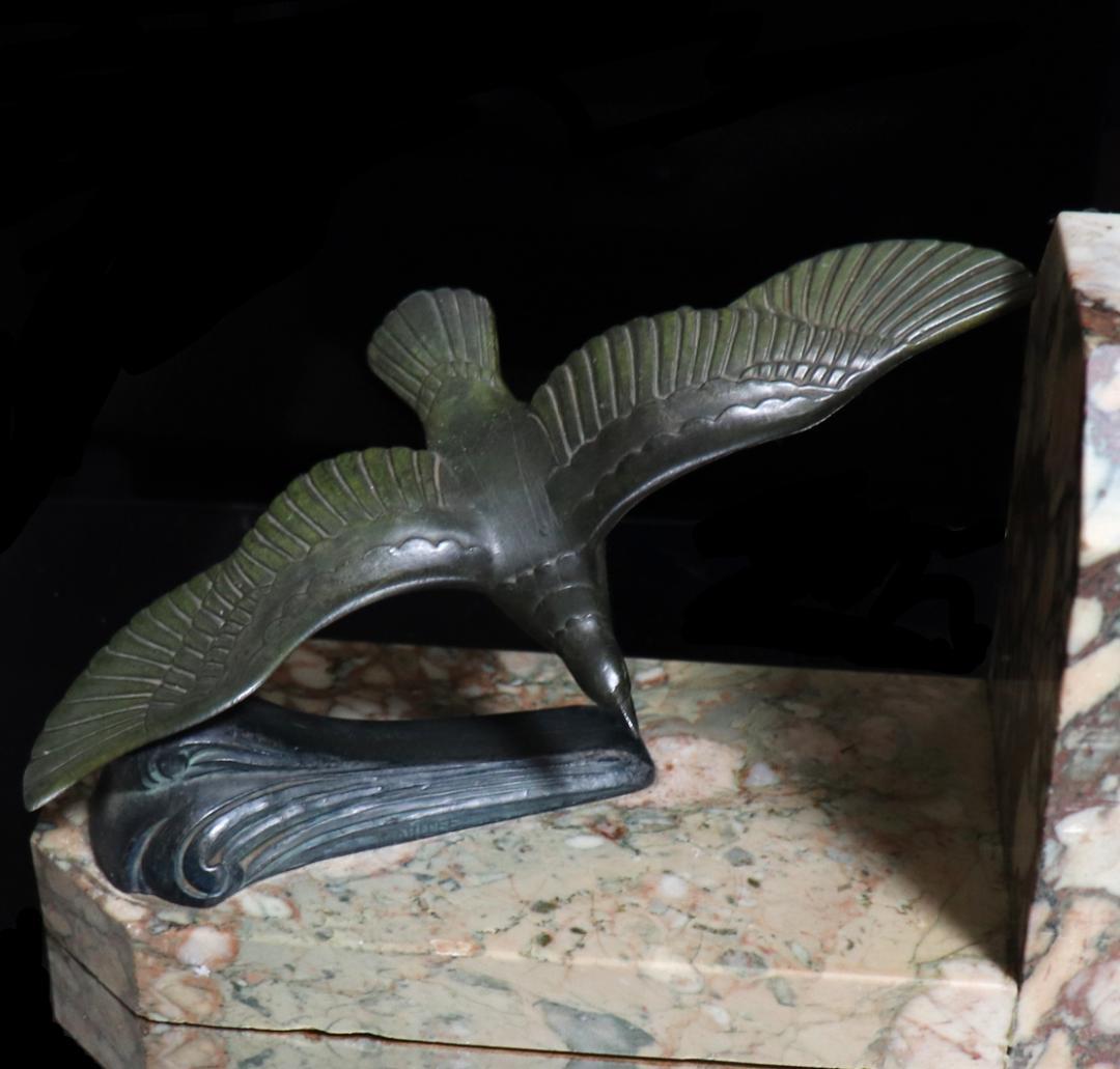 アンティーク1900年頃一点物 大型ブックエンド3kg ペア フランス製大理石台