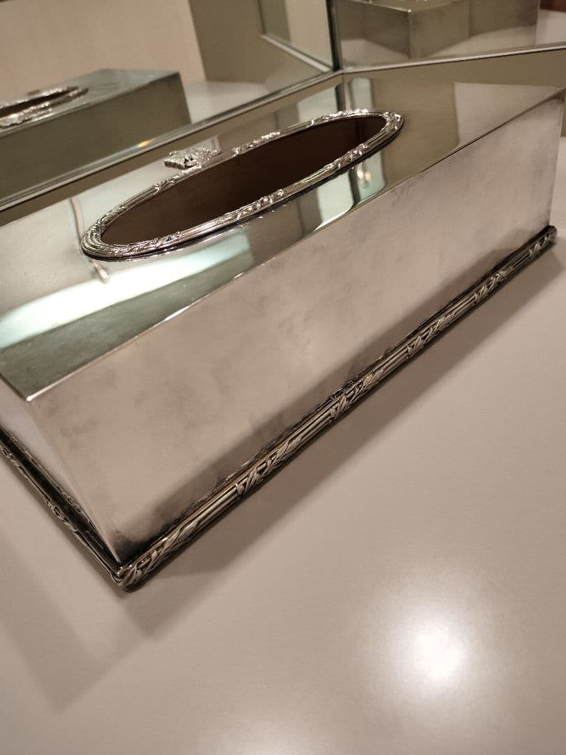 世界最高級ブランド　ティッシュボックス　シルバープレート　特注