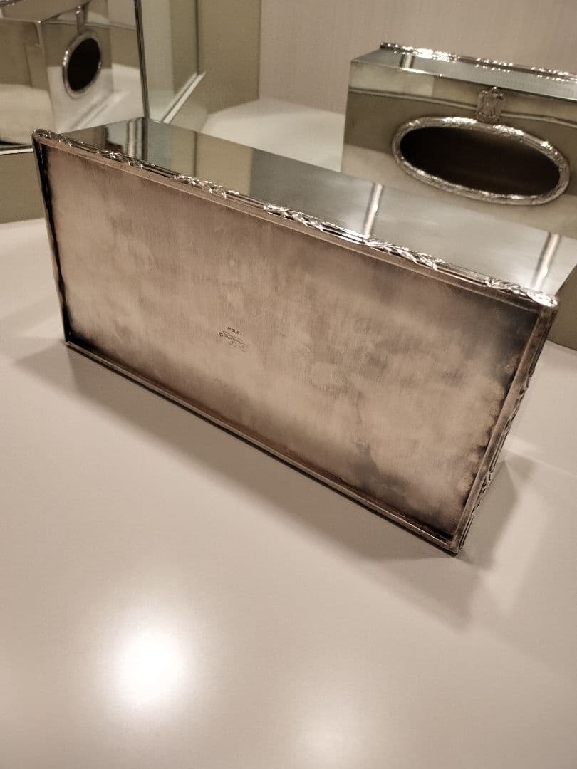 世界最高級ブランド　ティッシュボックス　シルバープレート　特注