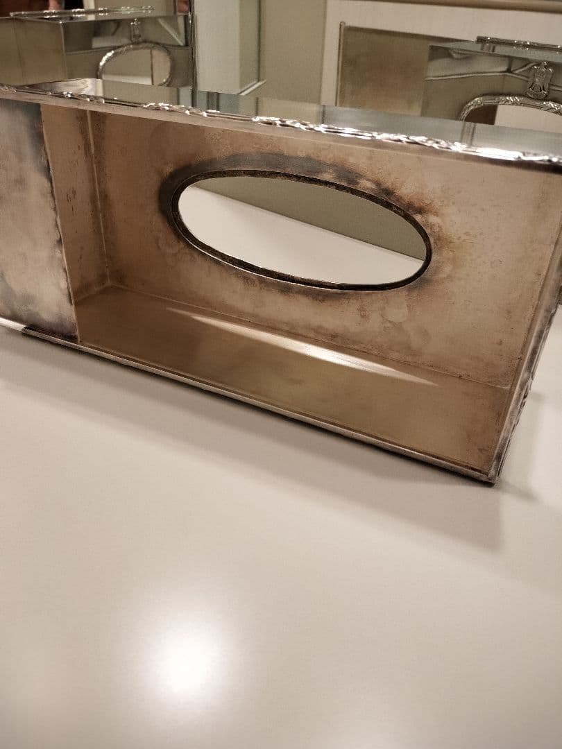 世界最高級ブランド　ティッシュボックス　シルバープレート　特注