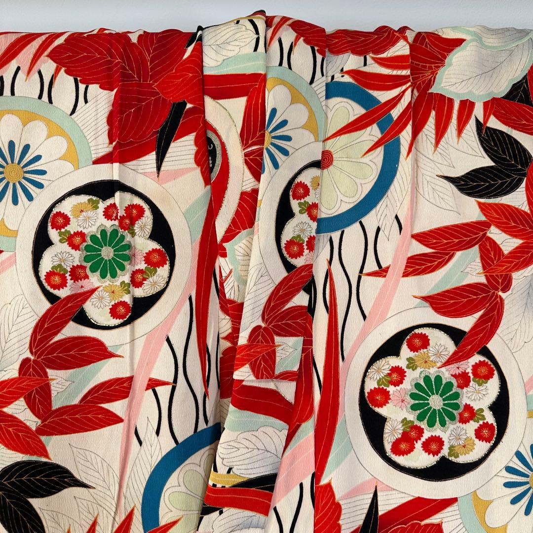 超美品　正絹　赤　ピンク　十三参り　七五三　子供着物　150裄60 アンティーク