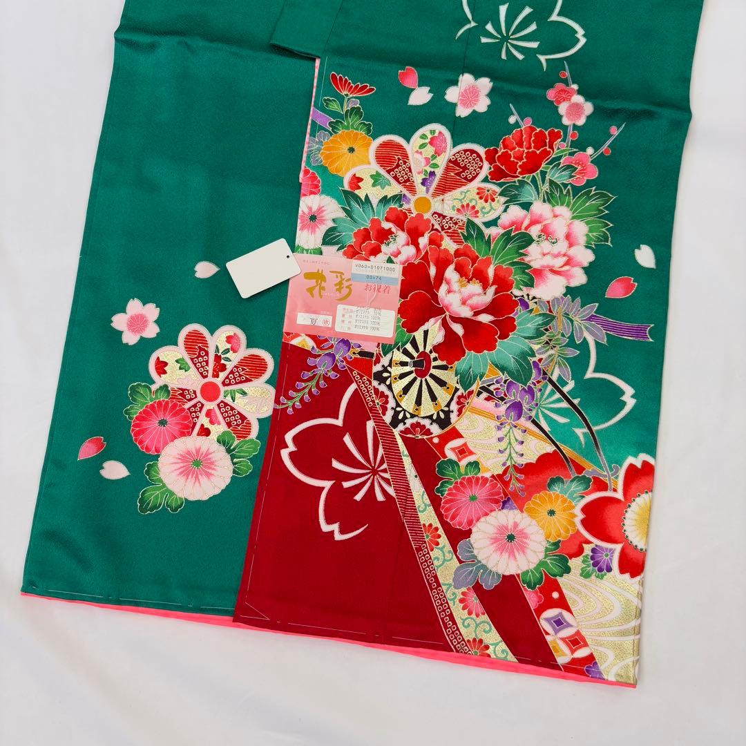 七五三 着物 七歳 緑 女の子