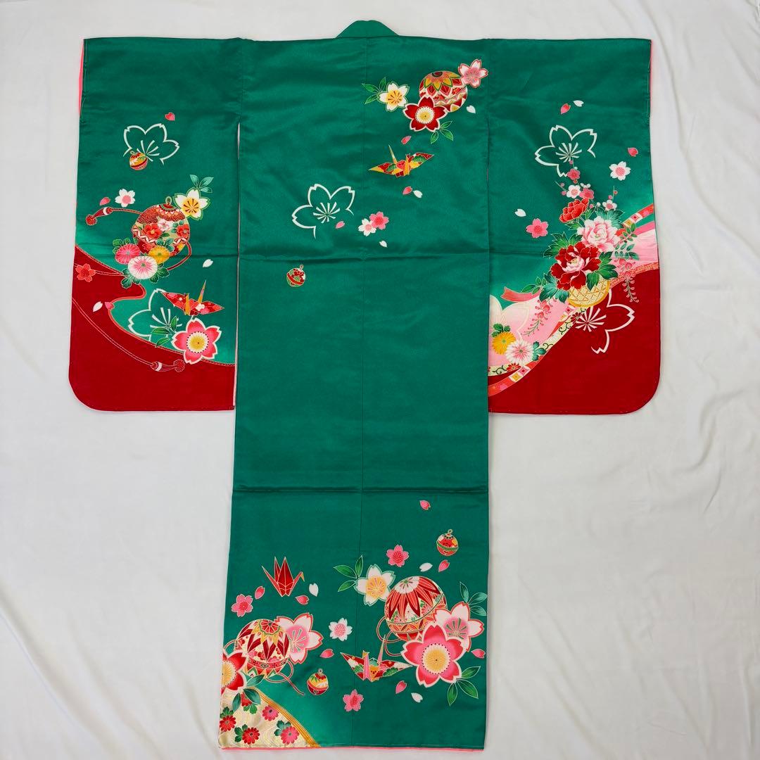 七五三 着物 七歳 緑 女の子