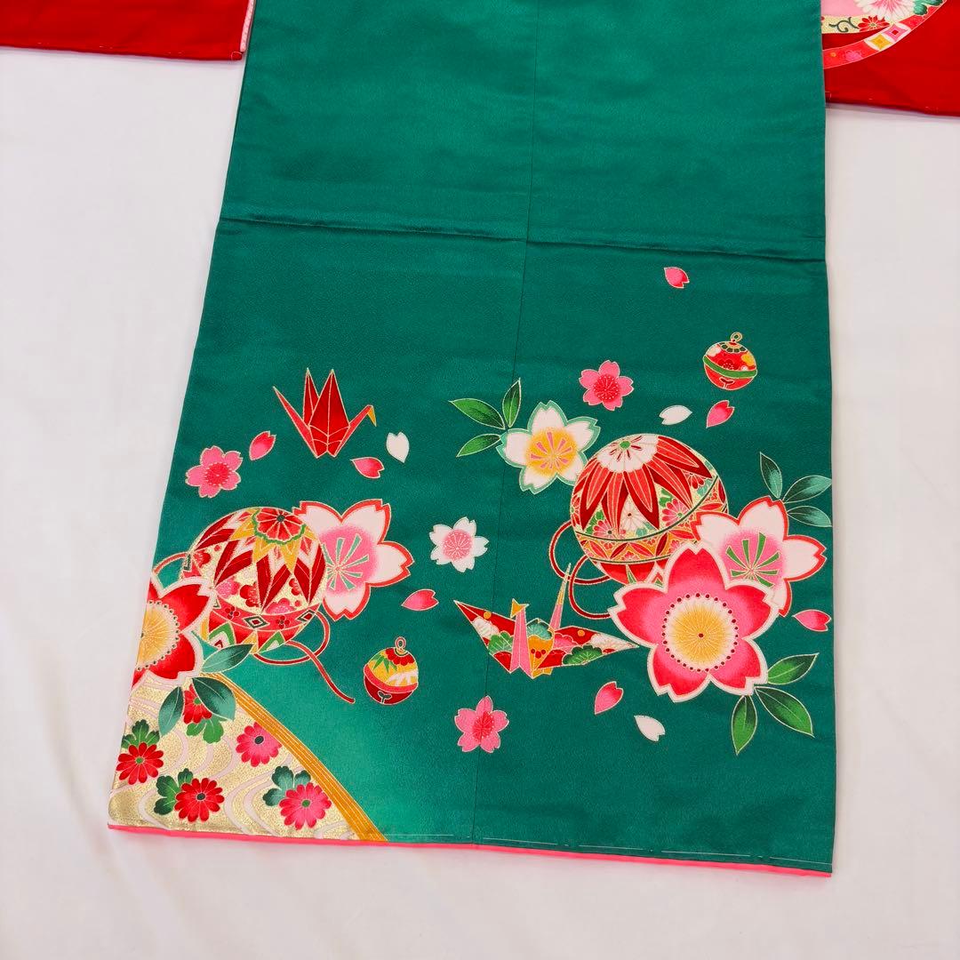 七五三 着物 七歳 緑 女の子