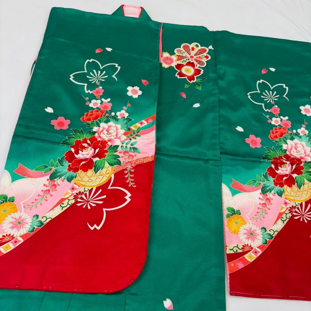 七五三 着物 七歳 緑 女の子