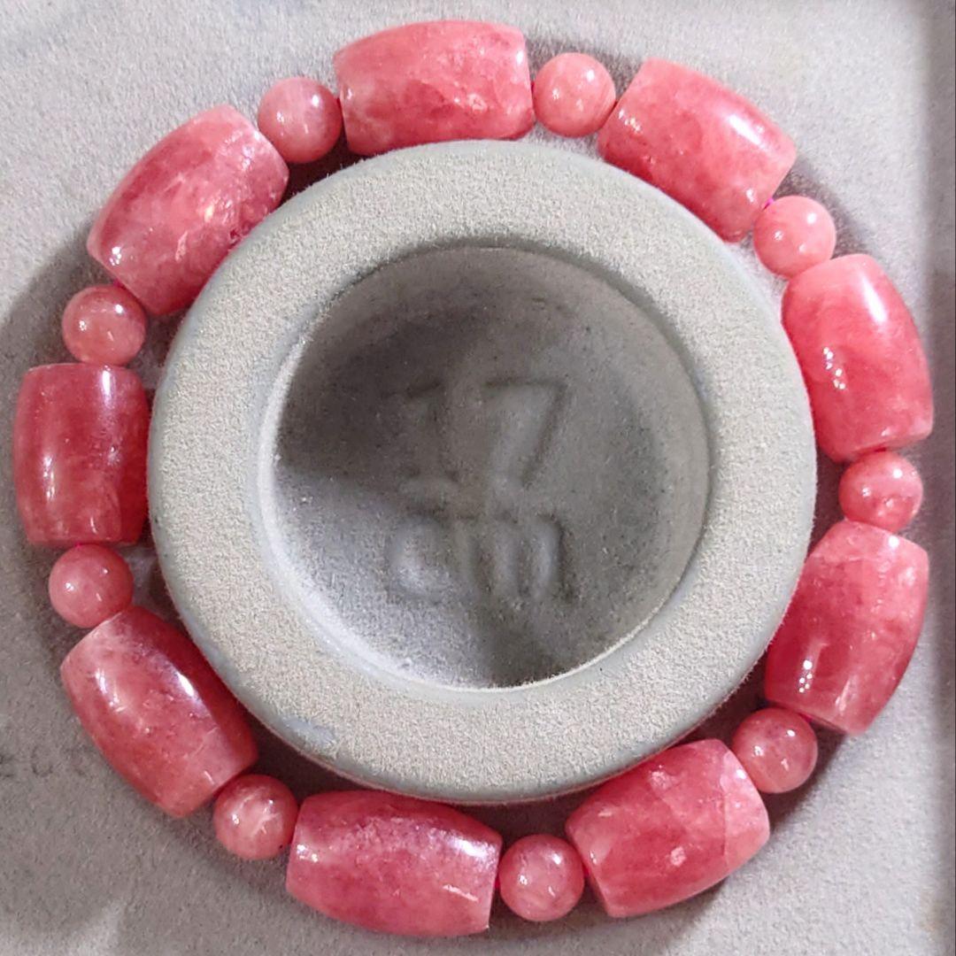 ★大粒！樽型インカローズ 16-18×12ミリ珠 ブレスレット(SA〜SA+)