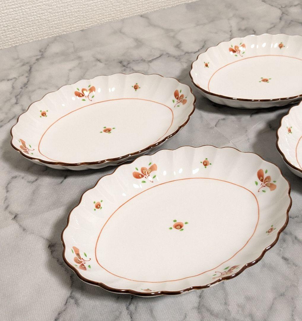 たち吉 橘吉 金彩赤絵 菊割楕円中皿4枚セット 和食器 白磁 - メルカリ