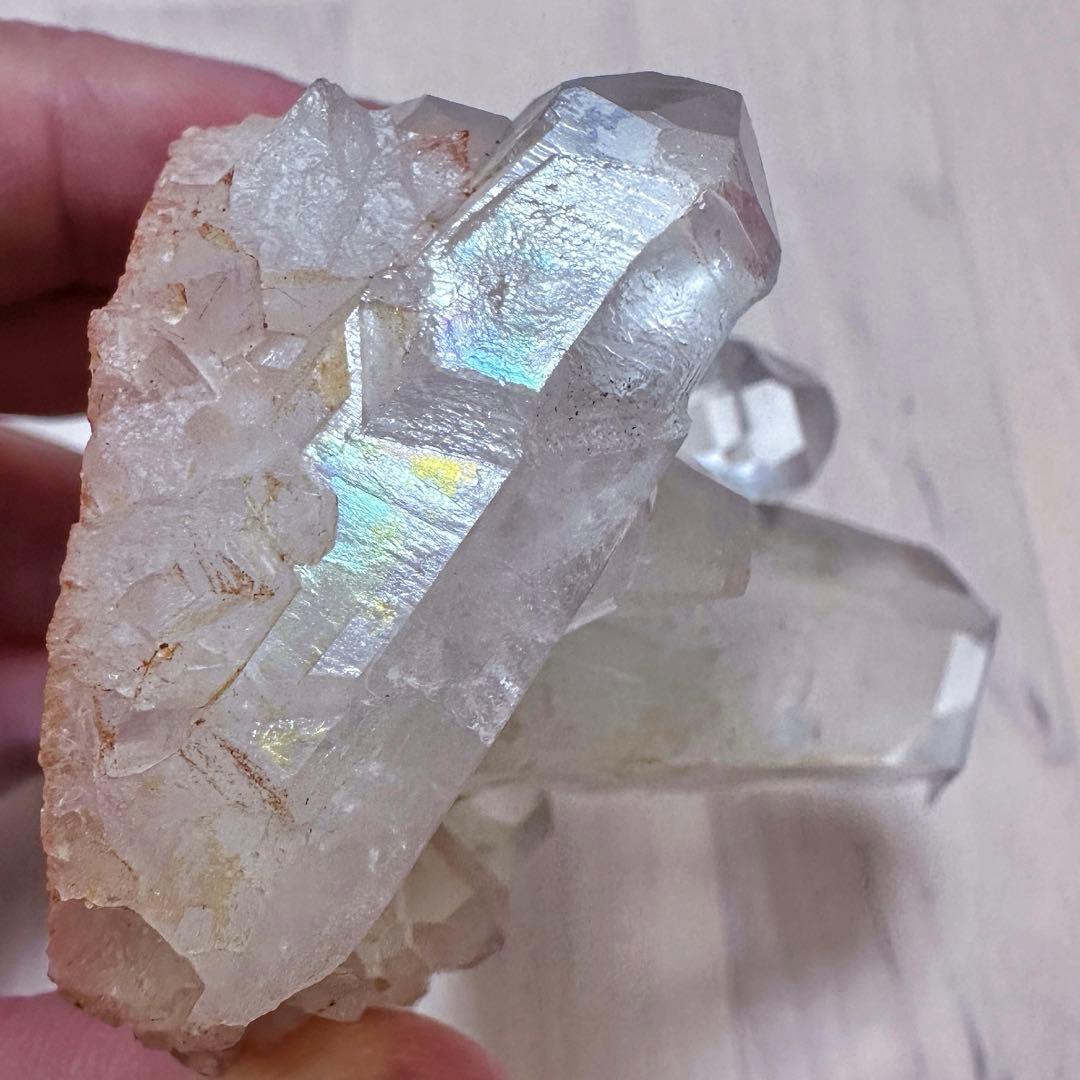 爆アレ❗️オーラ皮膜☆レインボー☆可愛い♡超綺麗ヒマラヤクラスター天然石A1525