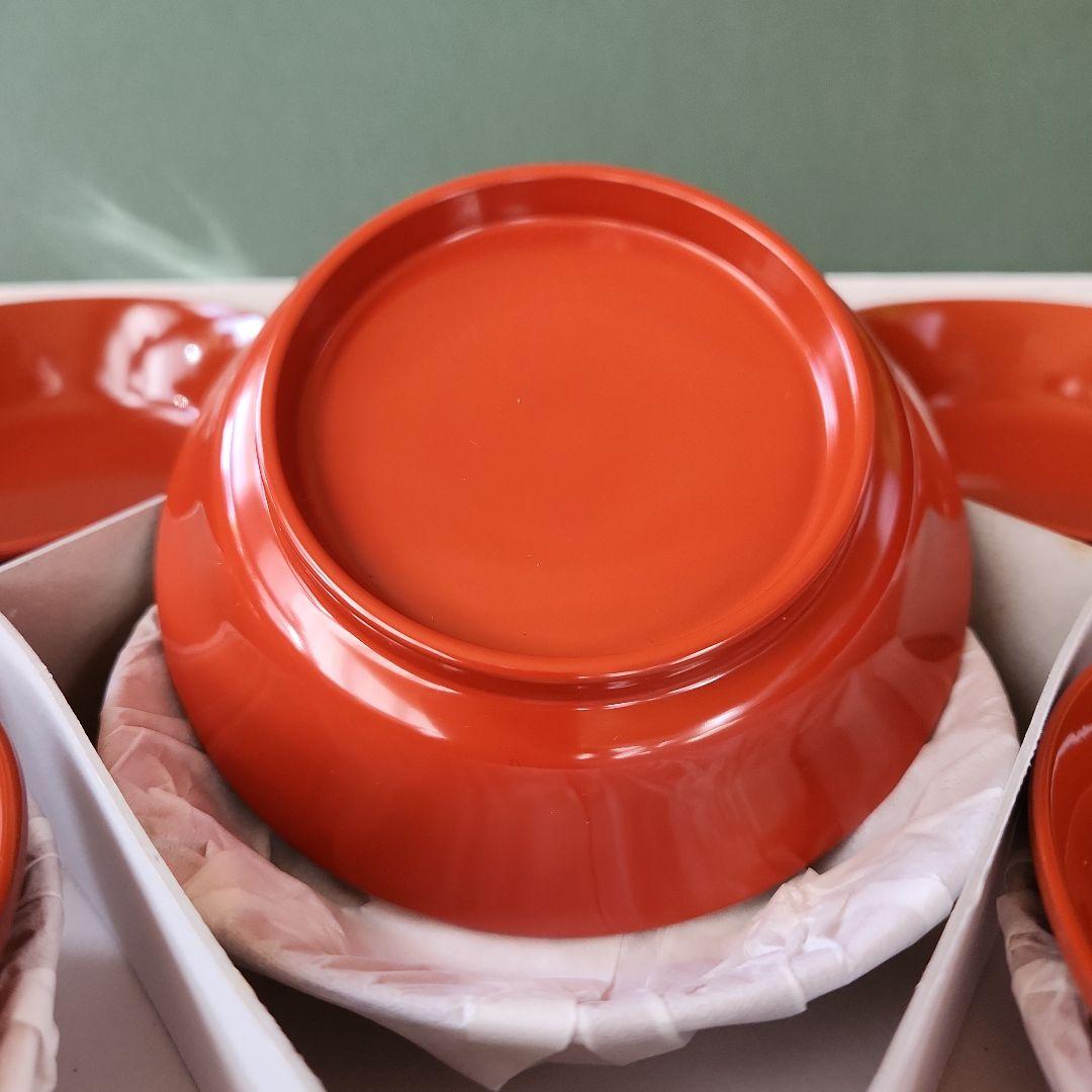 【新品未使用】名店うるし工房 石本玉水 朱漆銘々皿 10枚セット