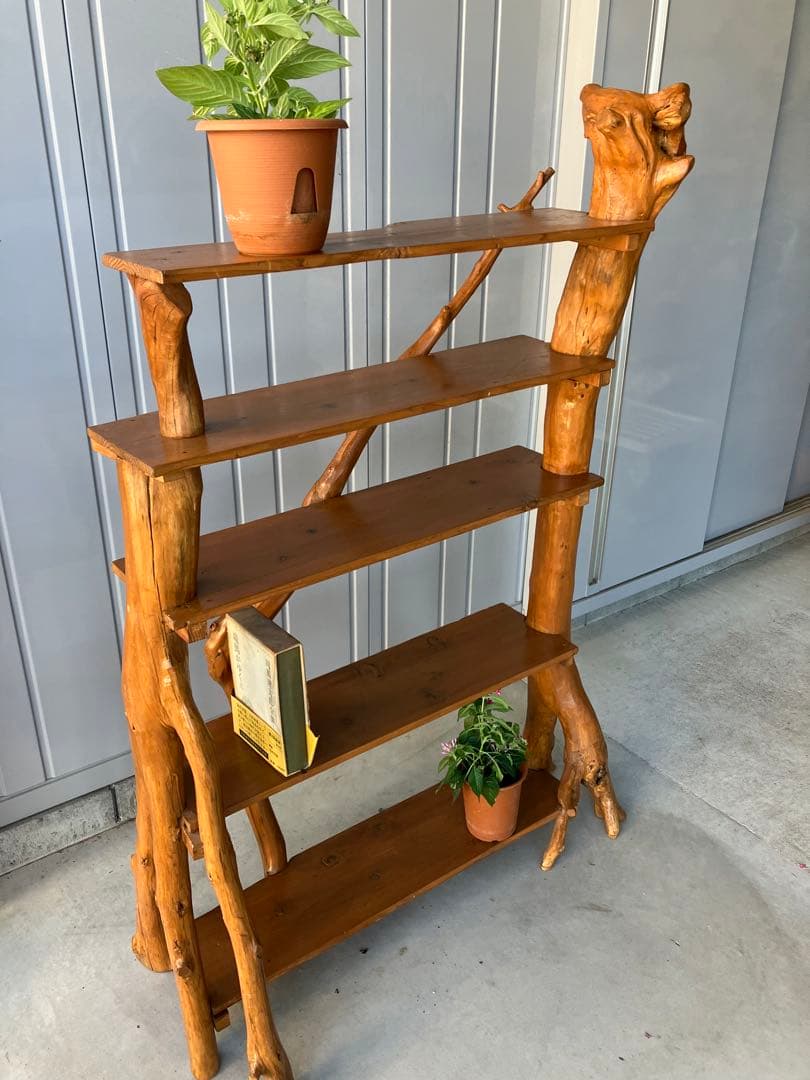 流木本棚５段ハンドメイド