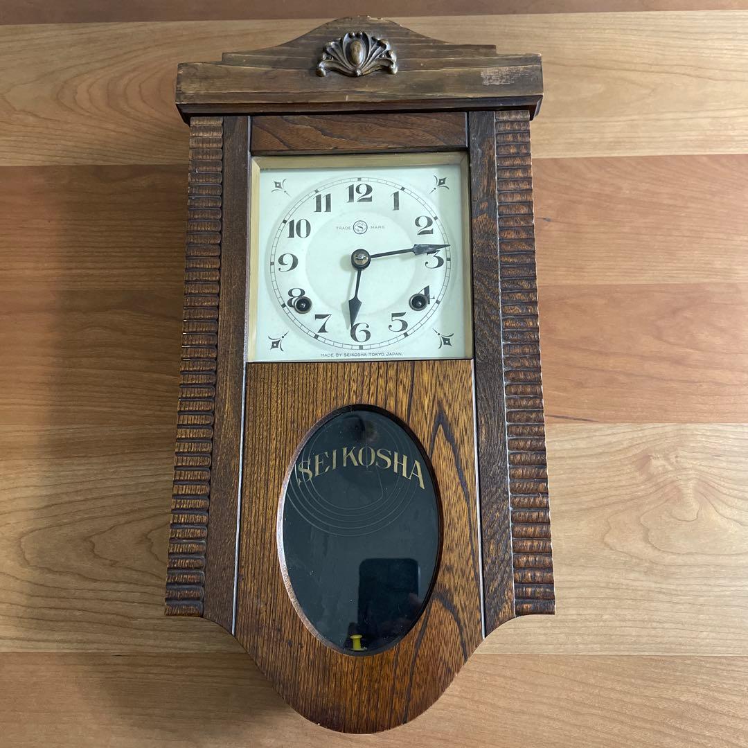 SEIKOSHA精工舎 機械式 ゼンマイ式振り子時計 ボンボン時計 スリゲル宮