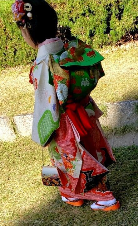 花柄着物と緑色の帯セット☆七五三☆7歳
