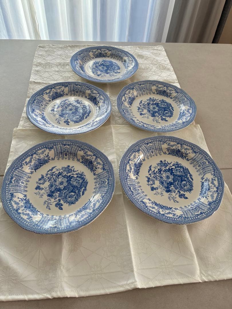 BURLEIGHフローラ プレート 21.5センチ5枚