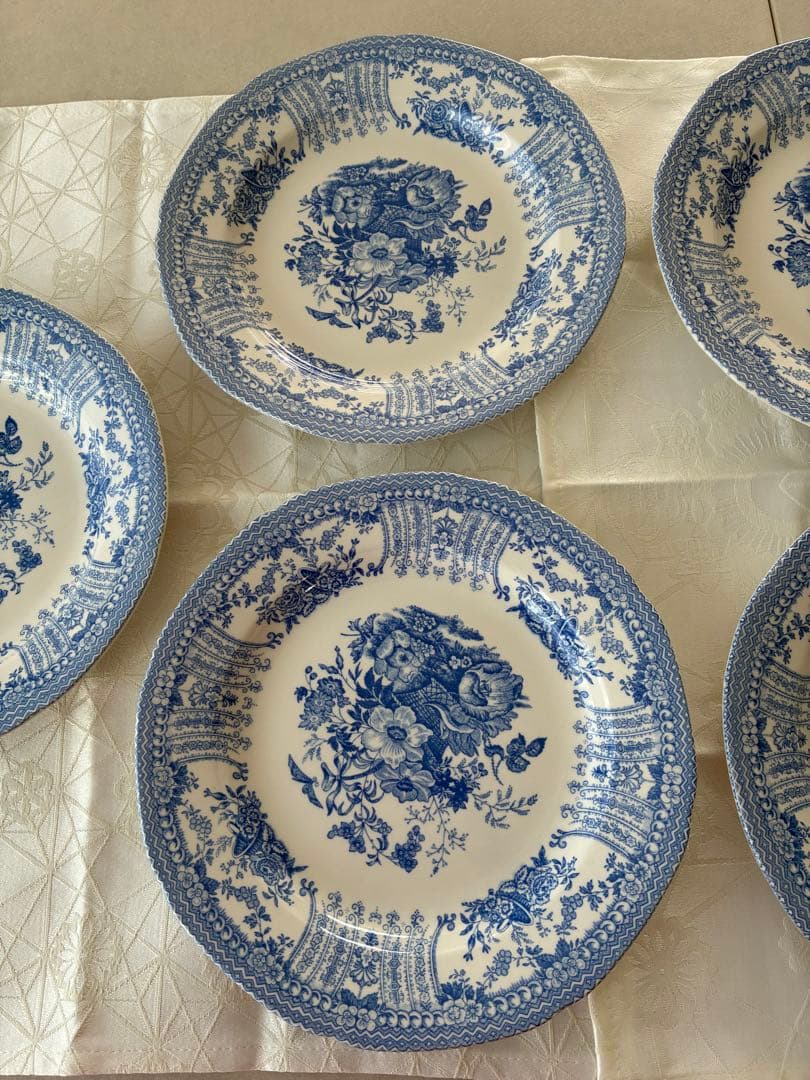 BURLEIGHフローラ プレート 21.5センチ5枚