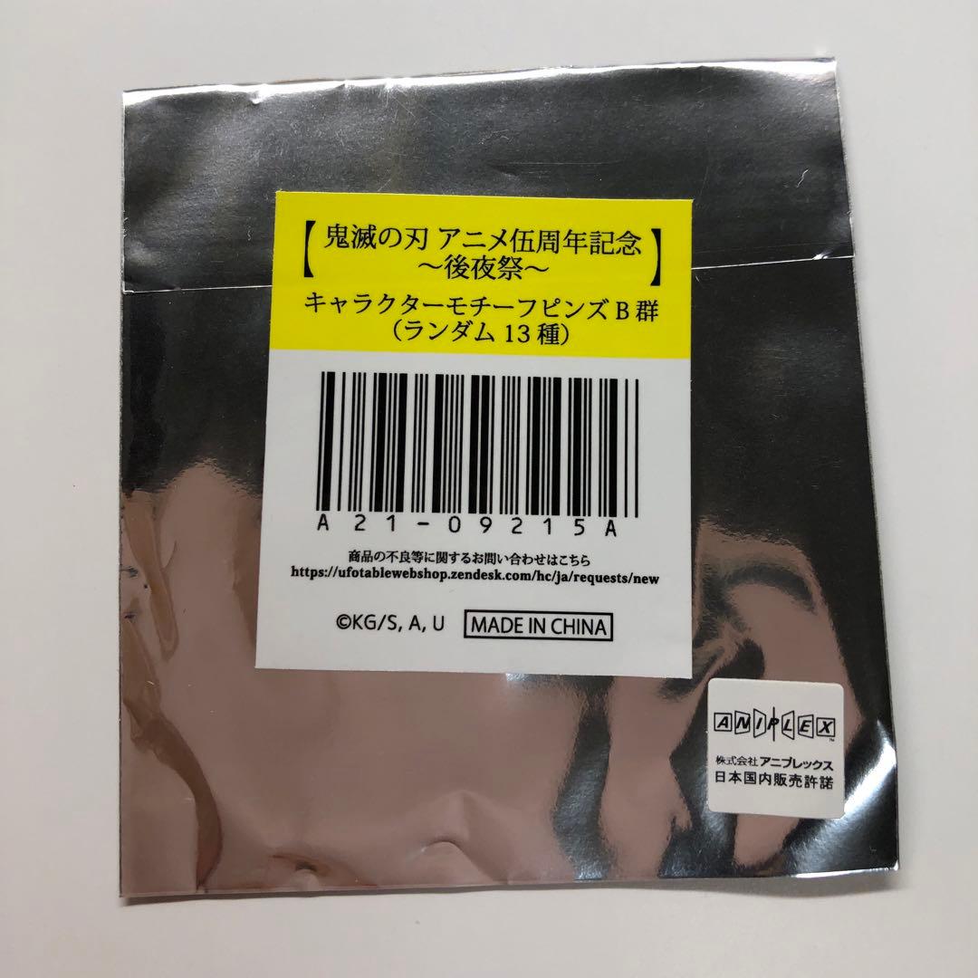 鬼滅の刃 アニメ伍周年記念 後夜祭 キャラクターモチーフピンズ B群