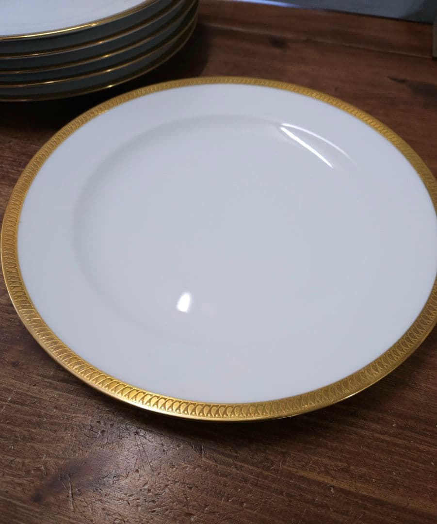 美品☆大倉陶園 OKURA 片葉金蝕 プレート 6枚セット