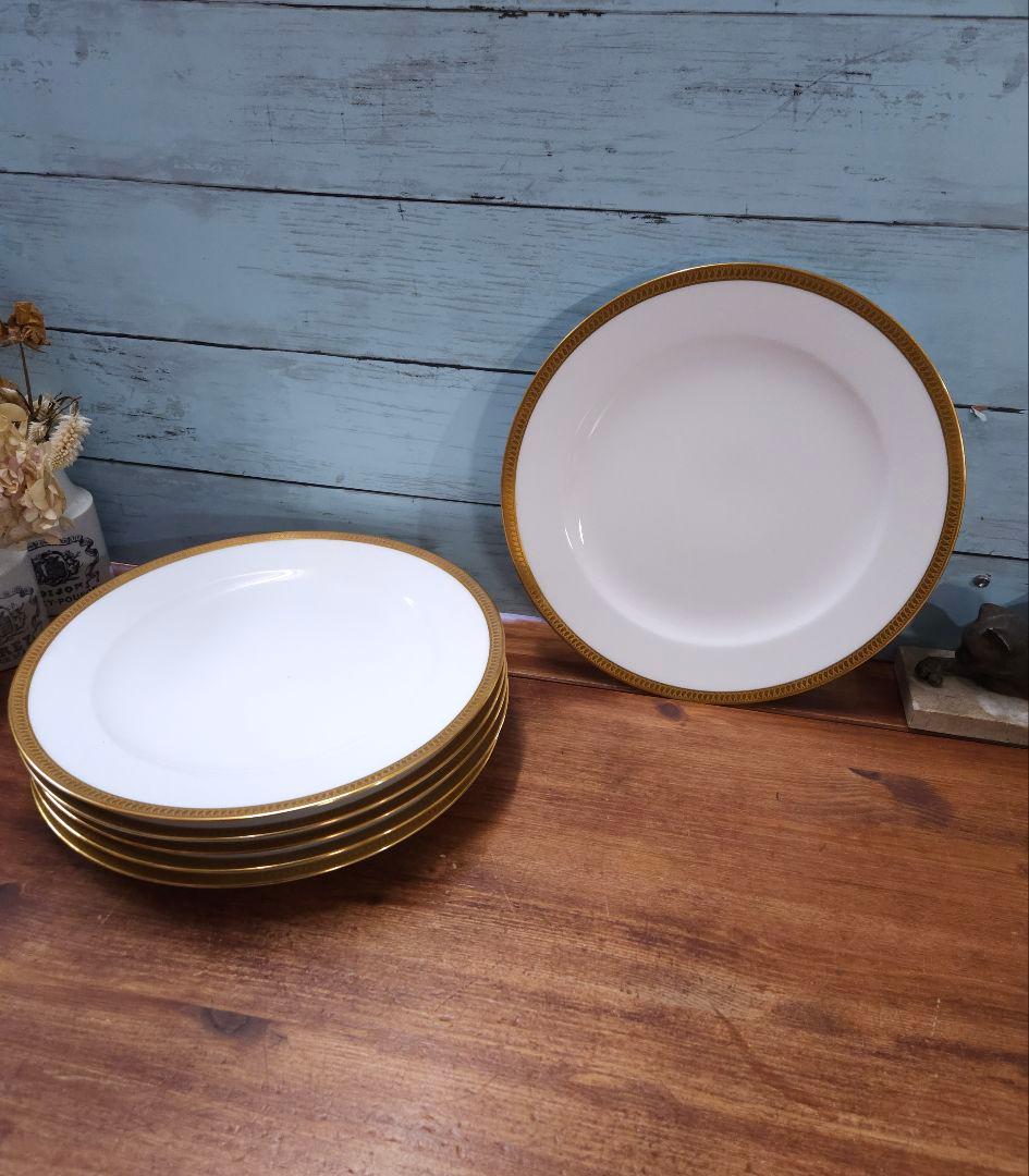 美品☆大倉陶園 OKURA 片葉金蝕 プレート 6枚セット