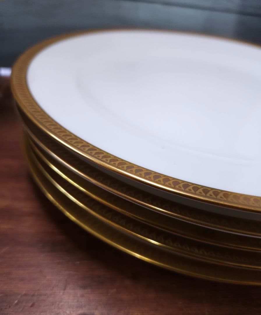美品☆大倉陶園 OKURA 片葉金蝕 プレート 6枚セット