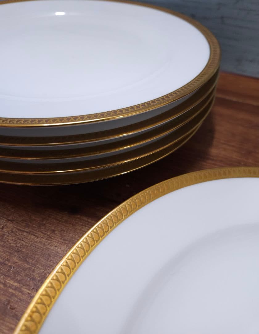 美品☆大倉陶園 OKURA 片葉金蝕 プレート 6枚セット