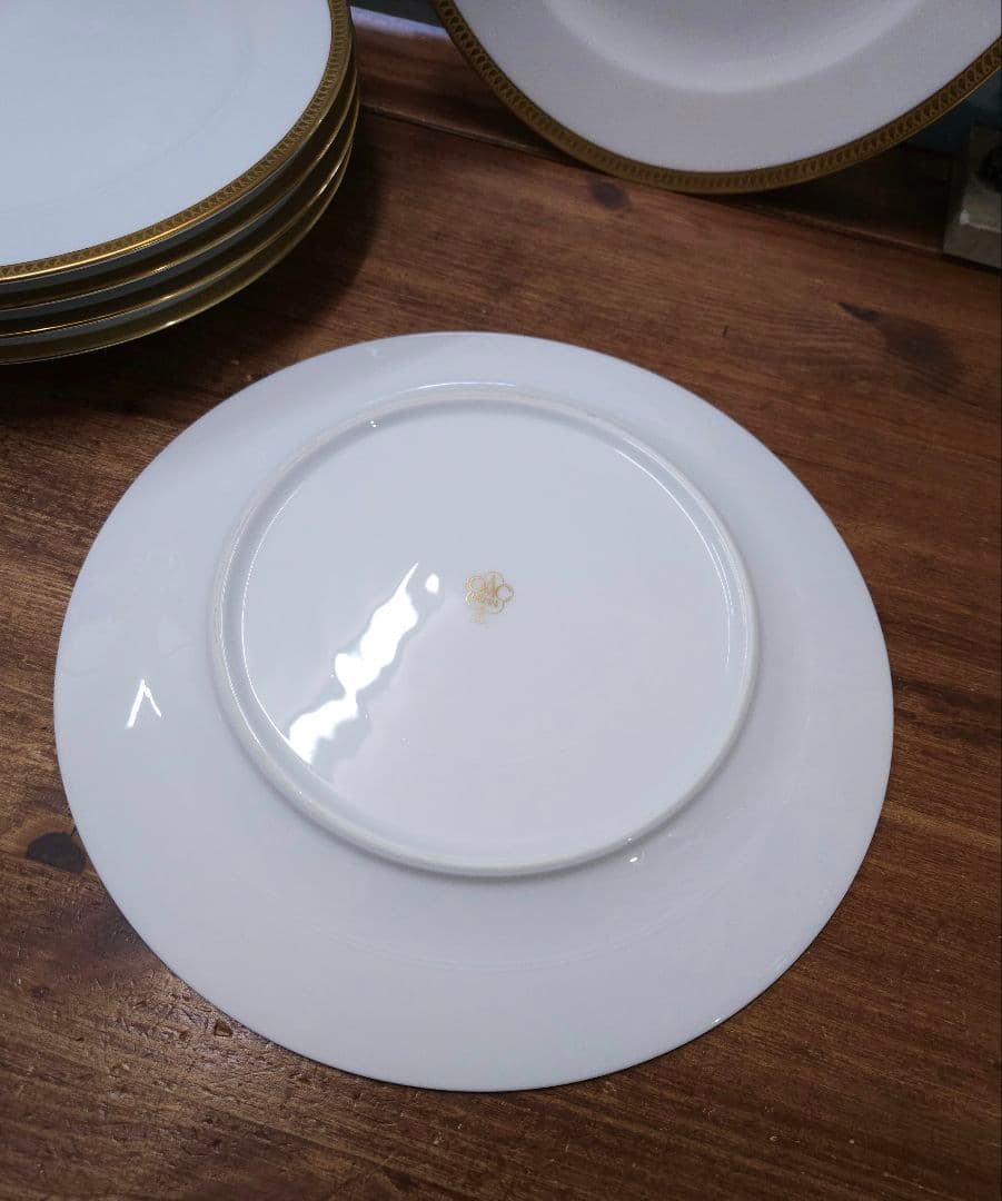 美品☆大倉陶園 OKURA 片葉金蝕 プレート 6枚セット