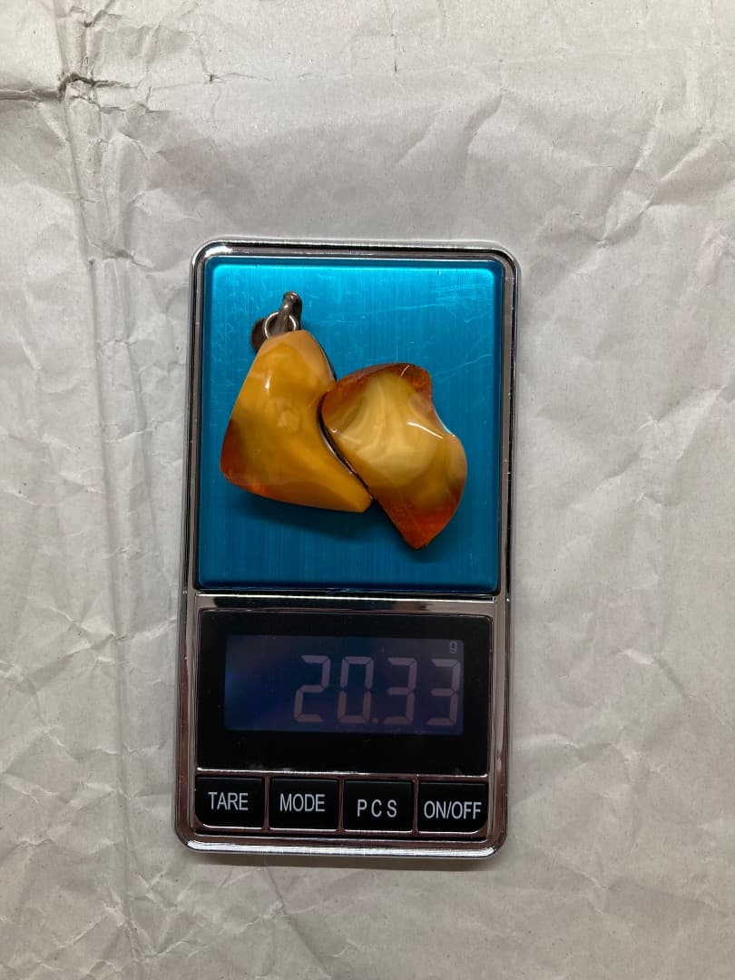 刻印 大型 ロイヤルアンバー デザイン ペンダント トップ