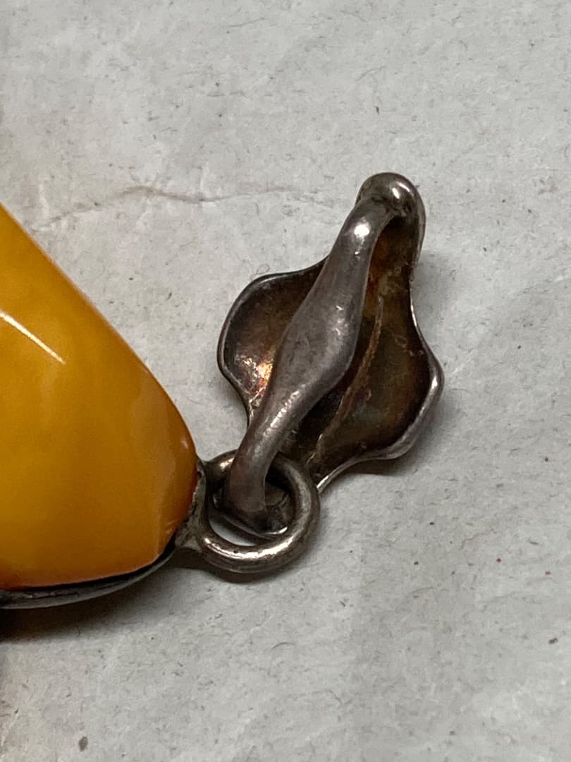 刻印 大型 ロイヤルアンバー デザイン ペンダント トップ