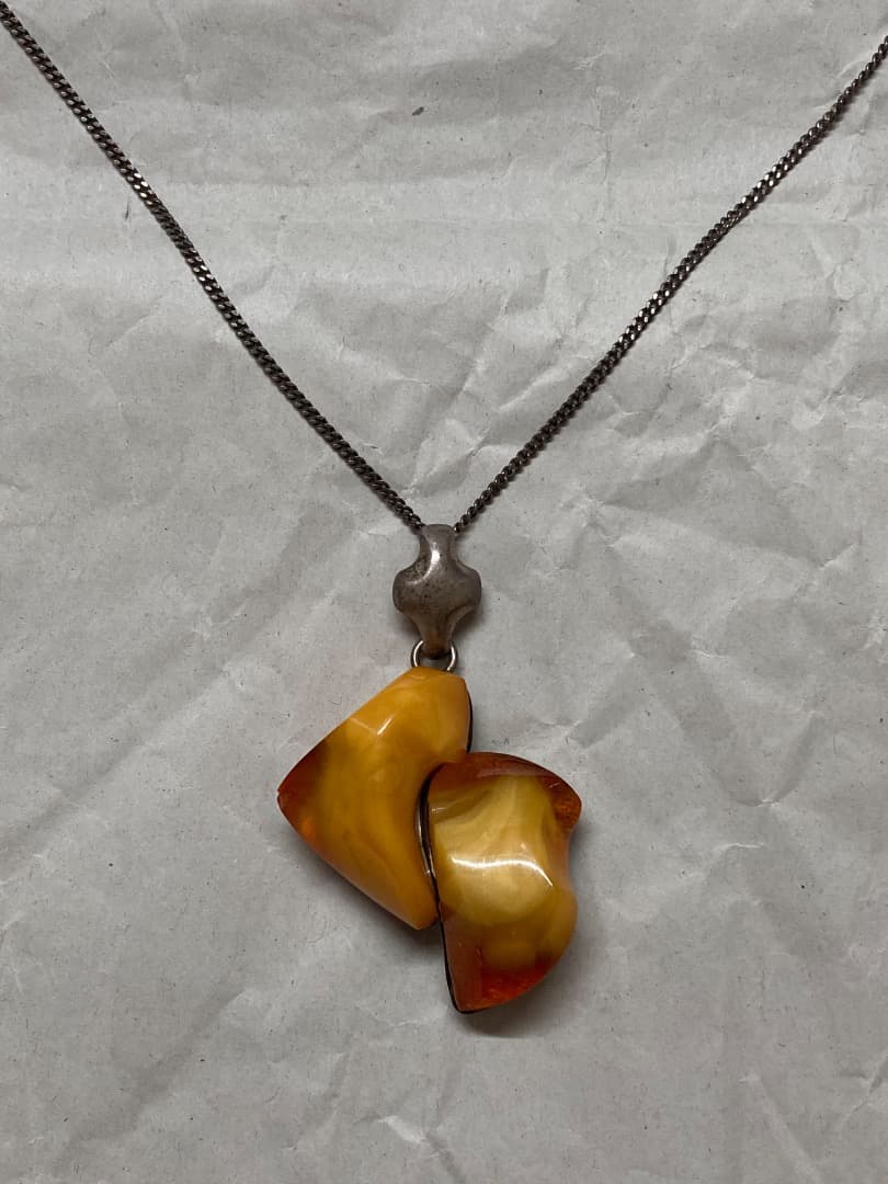 刻印 大型 ロイヤルアンバー デザイン ペンダント トップ