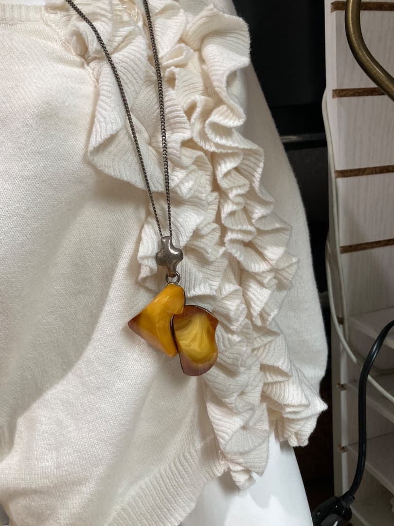 刻印 大型 ロイヤルアンバー デザイン ペンダント トップ