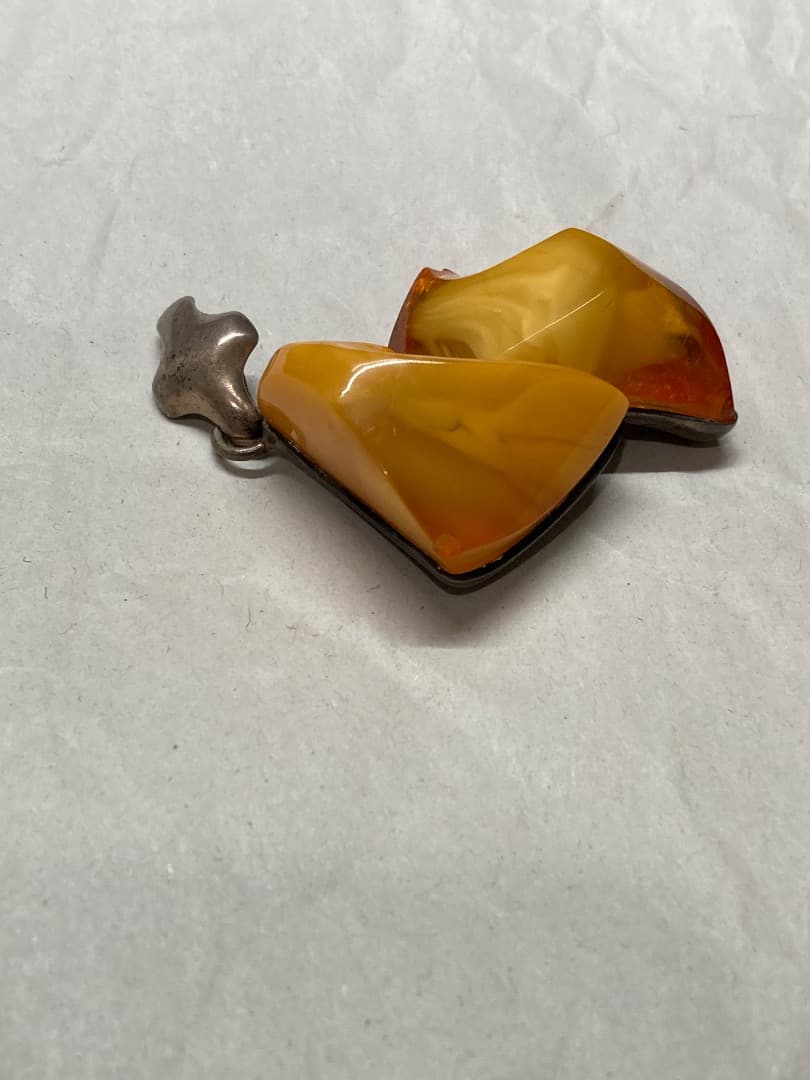 刻印 大型 ロイヤルアンバー デザイン ペンダント トップ